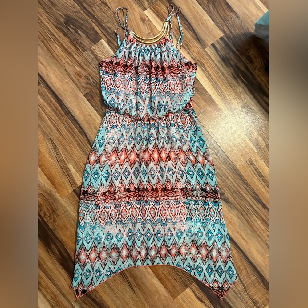 No Boundaries Multicolor High Low Dress